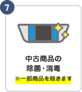 中古商品の除菌・消毒※一部商品を除きます